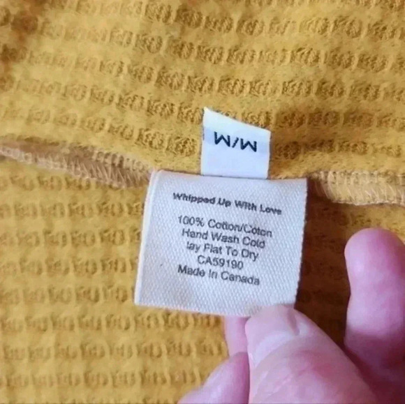 BUTTERCREAM Clothing Waffle Cardigan Mustard Yellow Open Front Women's size Med - Picture 7 of 9